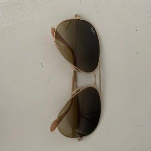 Ray Bans Women’s Aviator Brown and Gold Sunglasses